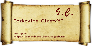 Iczkovits Ciceró névjegykártya